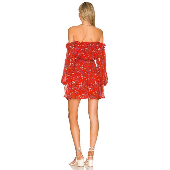 Rays For Days Off The Shoulder Gabriella Romper Rouge Bouquet Size Medium - Picture 3 of 11